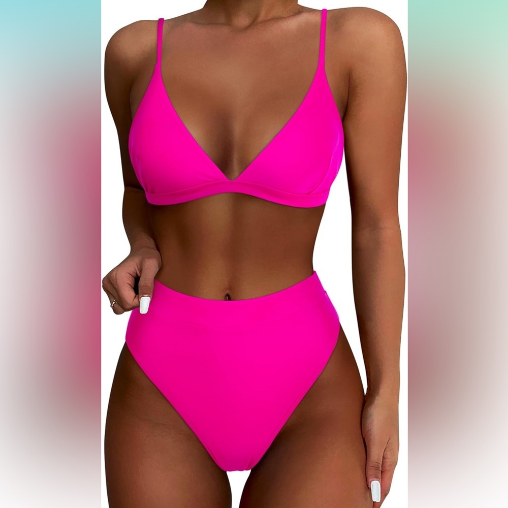 Pink Two Piece Swimsuit